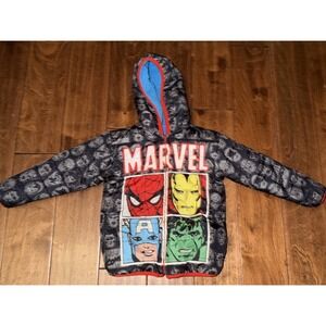 Marvel Avengers Spider-Man Superhero‎ Reversible Jacket Fleece Hooded Size 3T